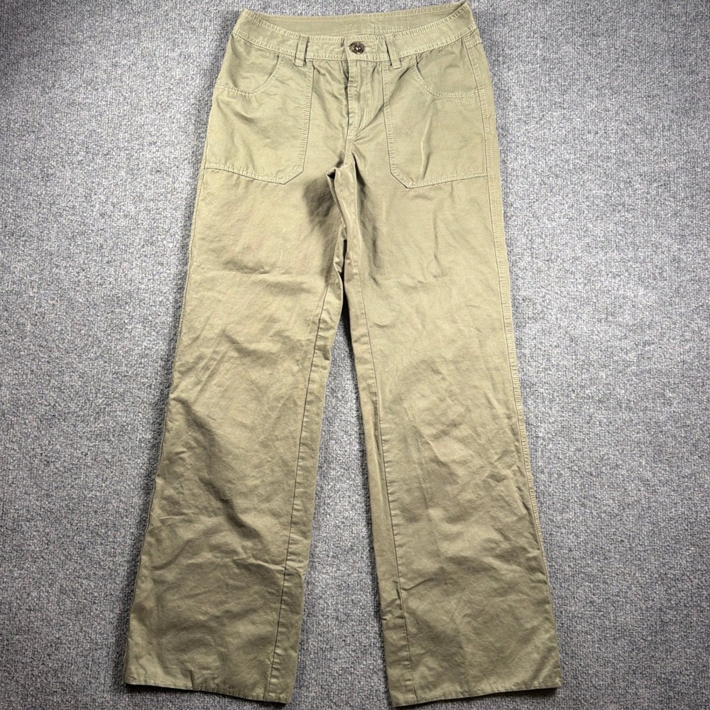 Life is Good Artisan Hiking Pants Women 4 28" Olive Green Wide Leg Utility